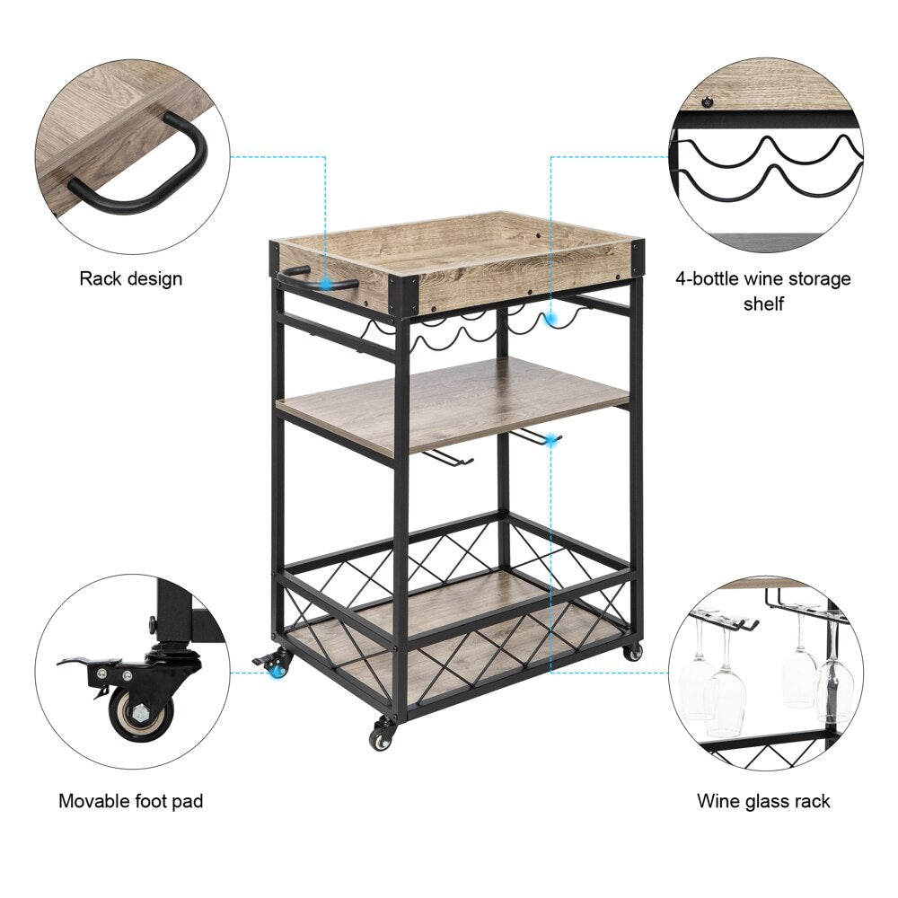 Vintage Mobile Bar Cart